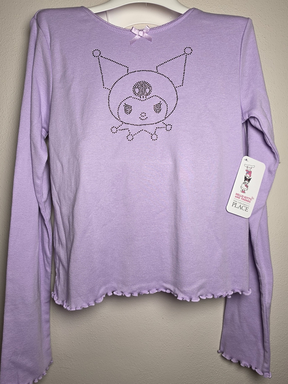 Sanrio Lavender Long Sleeve Top with Rhinestone Character Accent